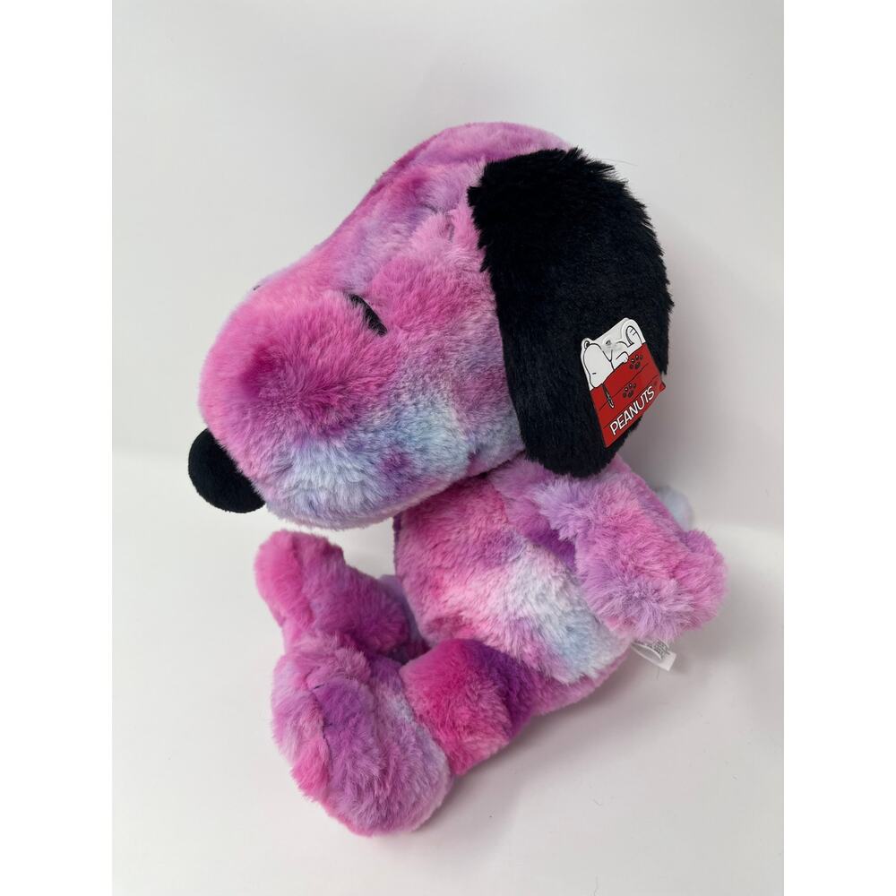 Peanuts Snoopy Plush Tie Dye Pink Purple Blue Cedar Fair Amusement Park Toy 12"